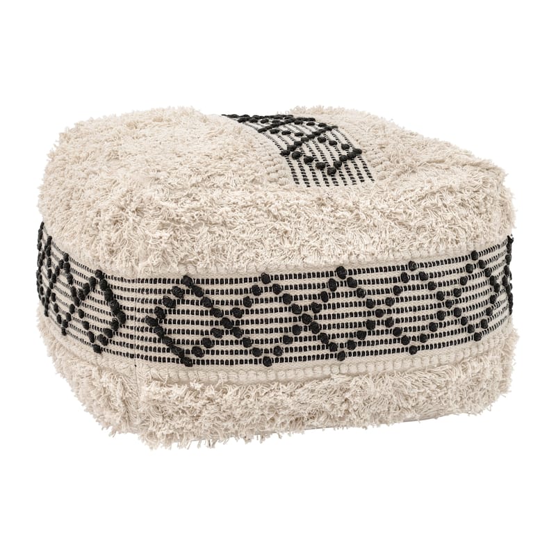 Pisco Ottoman Beige & Black - Beige/Black