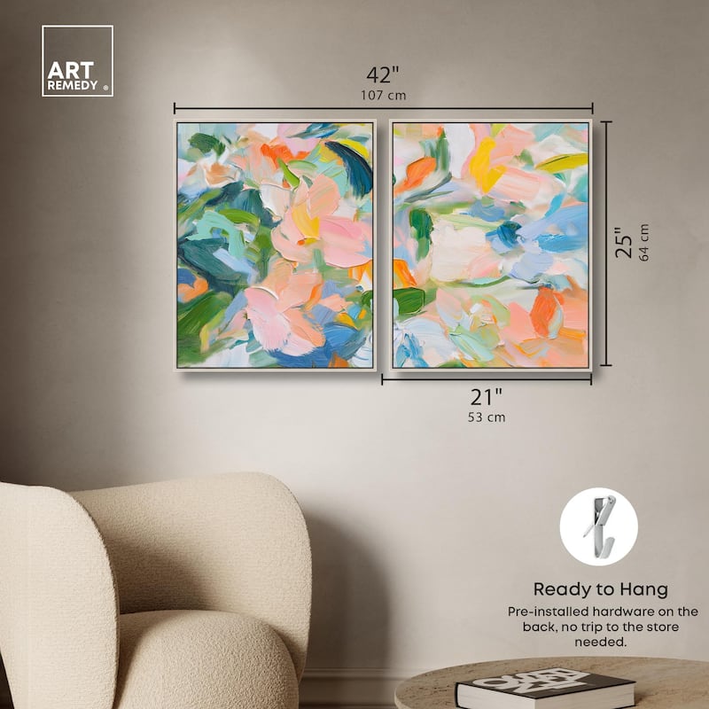 Chromatic Layers Canvas Set of 2 by Art Remedy