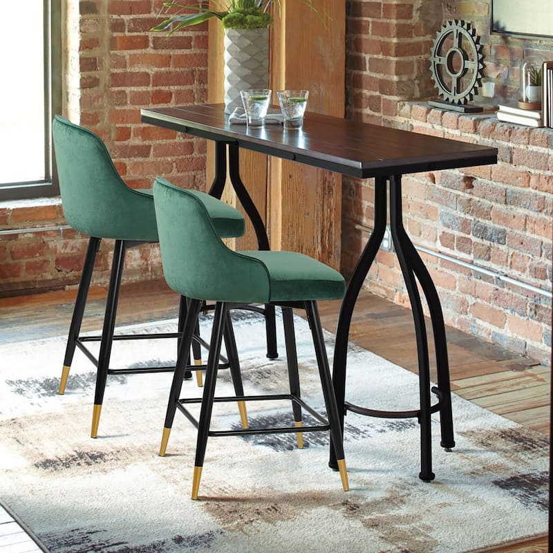 Modern Velvet Upholstered Swivel Counter/ Bar Stools Set of 2/4