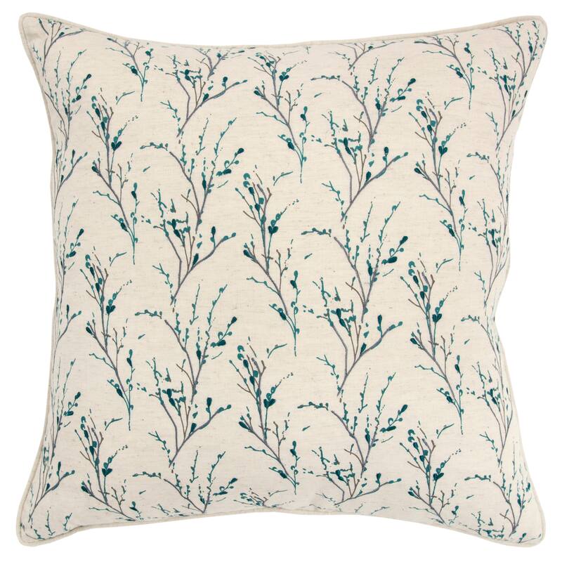 Rizzy Home Transitional Natural Poly Filled Decorative Pillow 20" x 20"