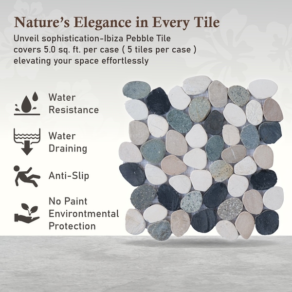 Ibiza Sliced Pebble Mosaic, Backsplash Kitchen Walls, Shower