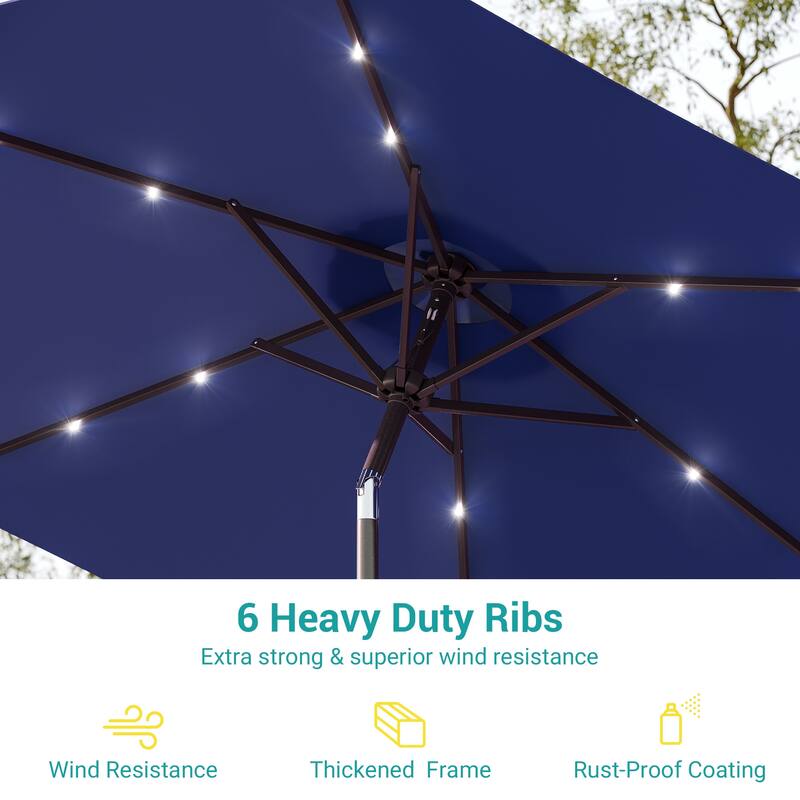 Bonosuki 7.5Ft LED Patio Market Umbrella Outdoor Table Umbrella