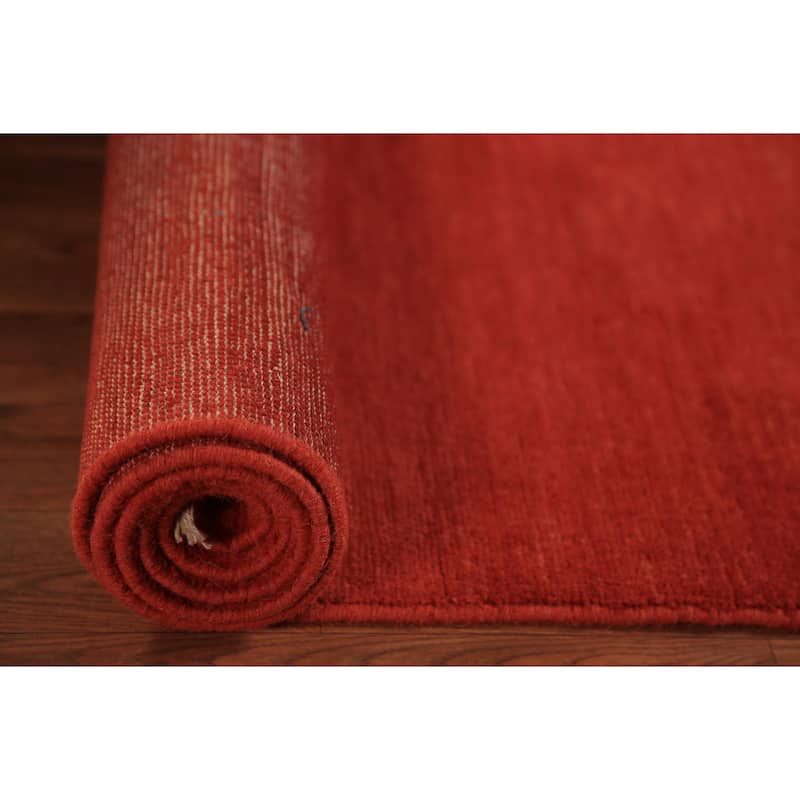 Gabbeh Modern Runner Rug Handmade Foyer Wool Carpet - 3'2" x 9'8"