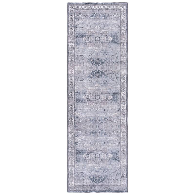 SAFAVIEH Arizona Renie Traditional Rug - 2'6" x 8' Runner - Dark Grey/Ivory