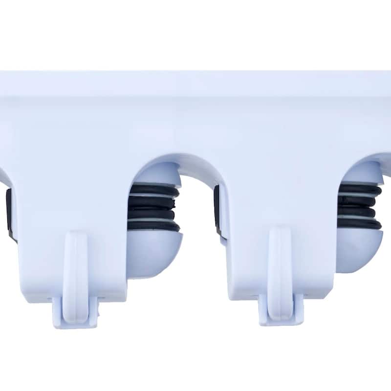 3 Slot Mop & Broom Organizer, White