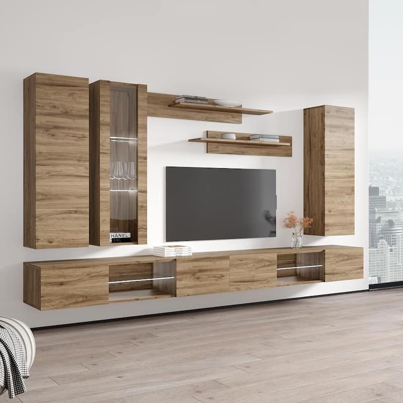 Fly EF4 33TV Wall Mounted Floating Modern Entertainment Center