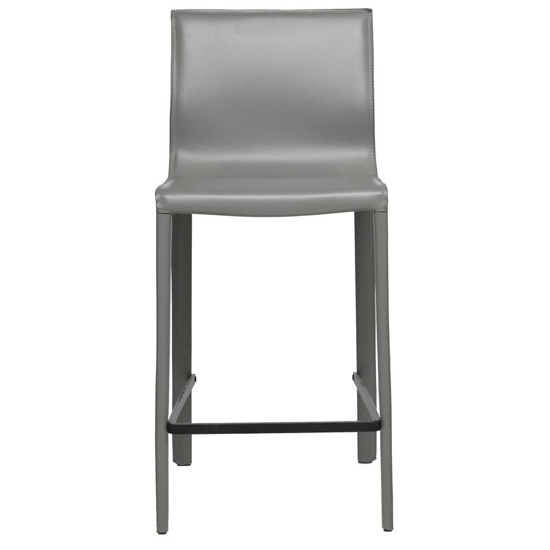 STAN Modern Leather Counter Stool - Grey