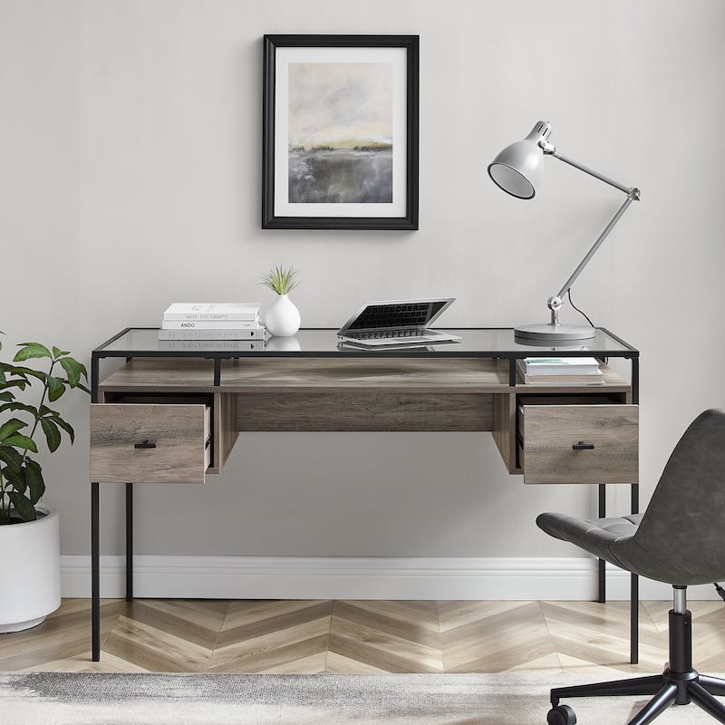 Middlebrook 56-inch Glass Top Writing Desk