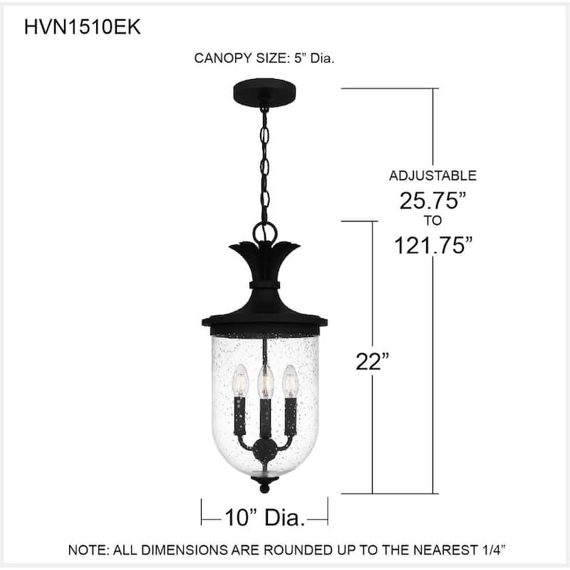 Havana 3-Light Earth Black Mini Pendant Light
