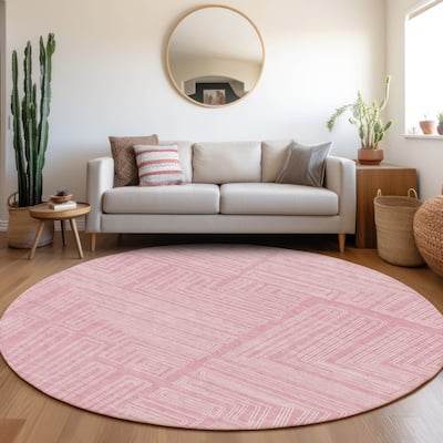 Machine Washable Indoor/ Outdoor Contemporary Stack Chantille Rug
