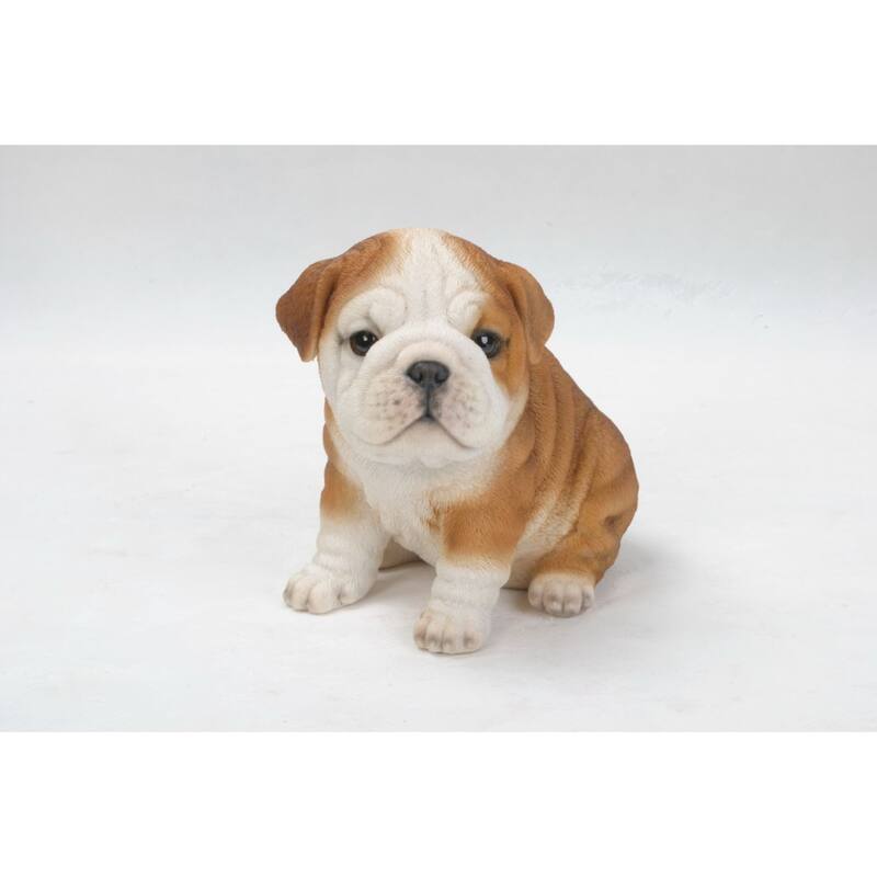6.5" Sitting Bulldog Puppy Outdoor Garden Statue