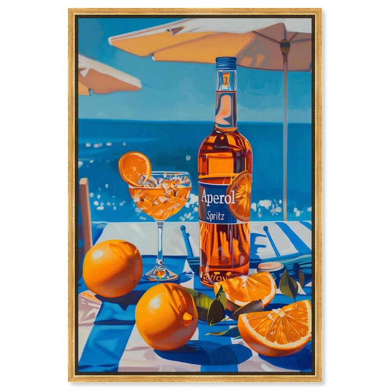 Coastal Aperol Canvas by Art Remedy - Gold - 36" x 54"