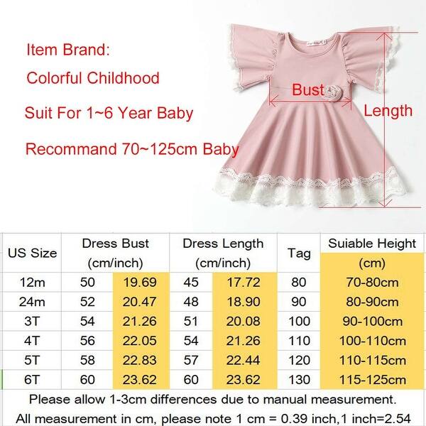 Shop Colorful Childhood Baby Girls Dress Toddler Girls Flare Lace