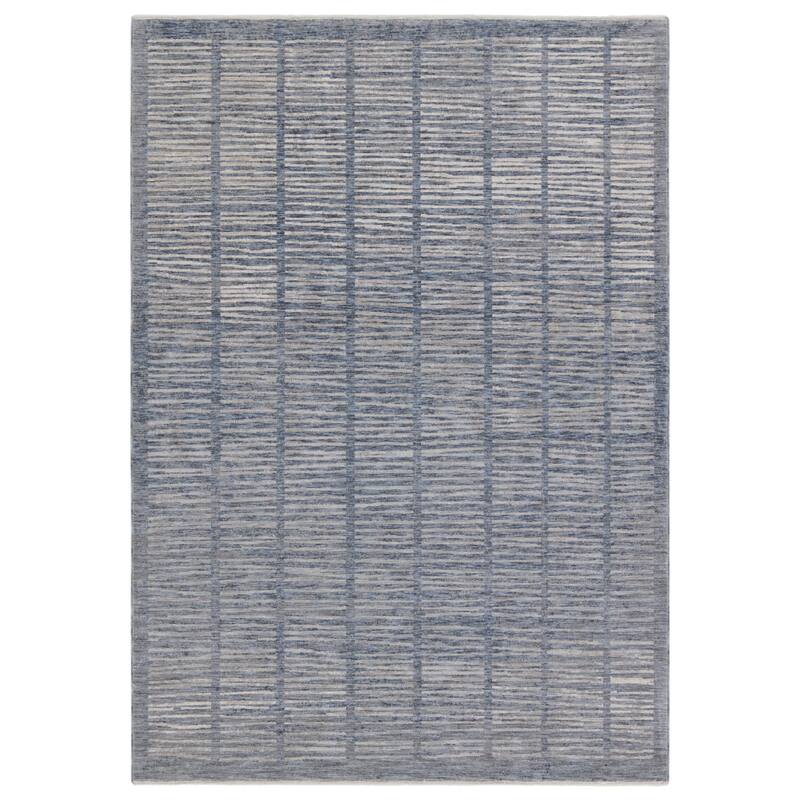 Dounia Striped Area Rug - 3' x 12' - Blue/Light Gray - Runner