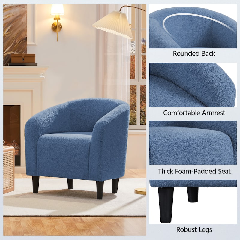 Yaheetech Club Chair Accent Barrel Chair Upholstered Arm Chair