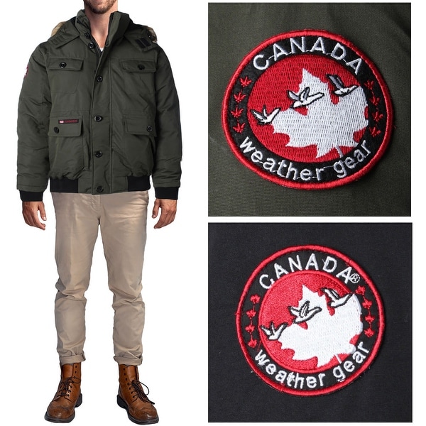 Canada Weather Gear Mens Heavy Weight Bomber Down Outerwear Coat Outerwear Outerwear Clothing Accessories