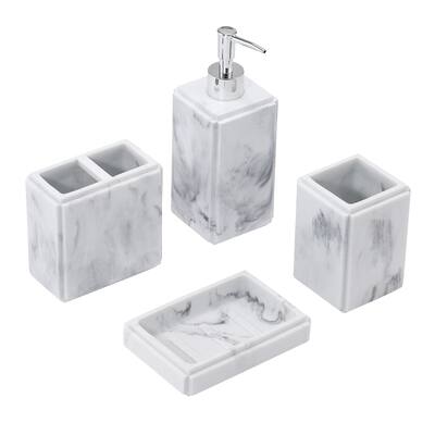 Avanti Catania 4 Pc Bath Accessory Set - Grey