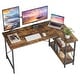 preview thumbnail 112 of 113, Small L Shaped Desk with Storage Shelves Corner Computer Desk
