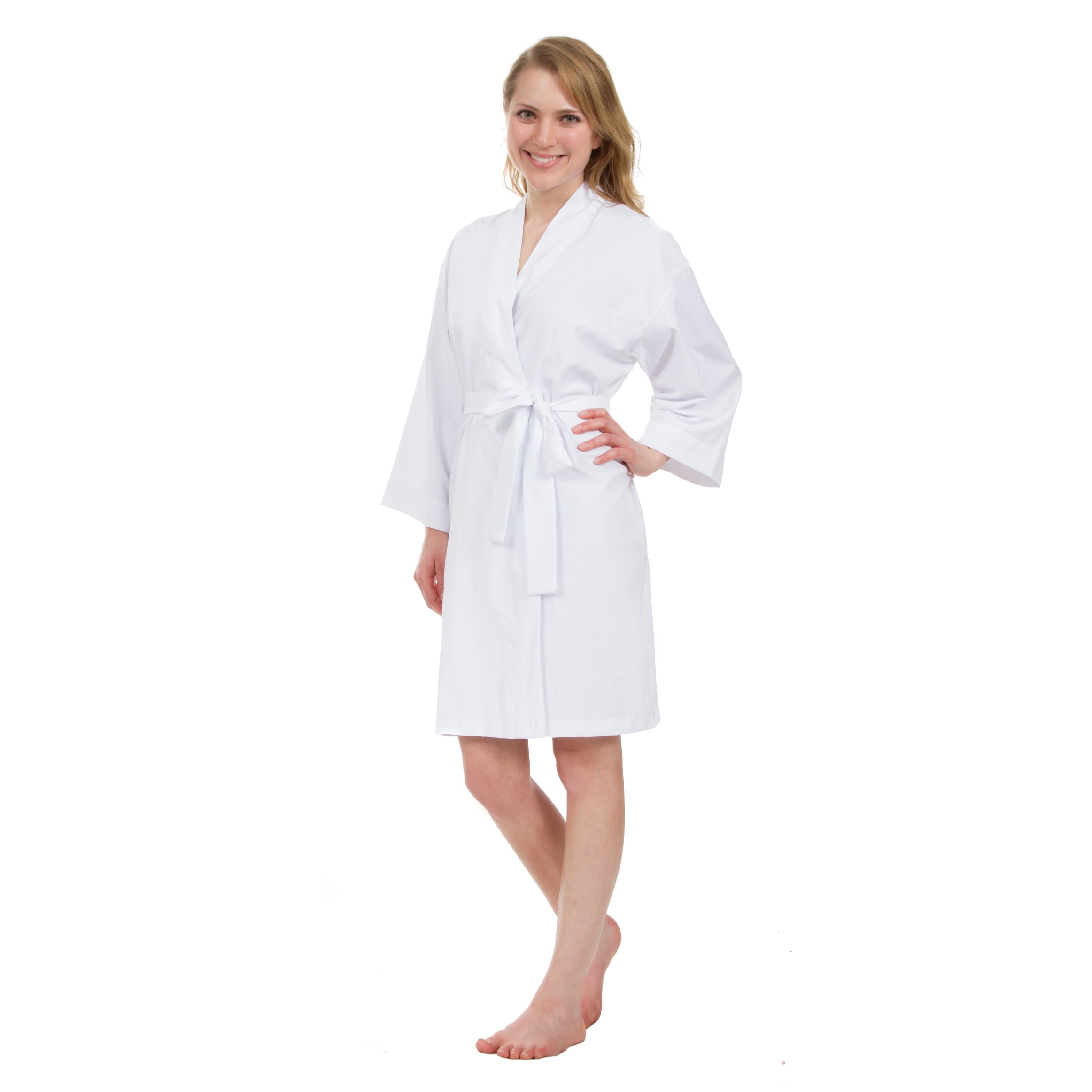 Leisureland Women's Cotton Woven 36-inch Kimono Robe
