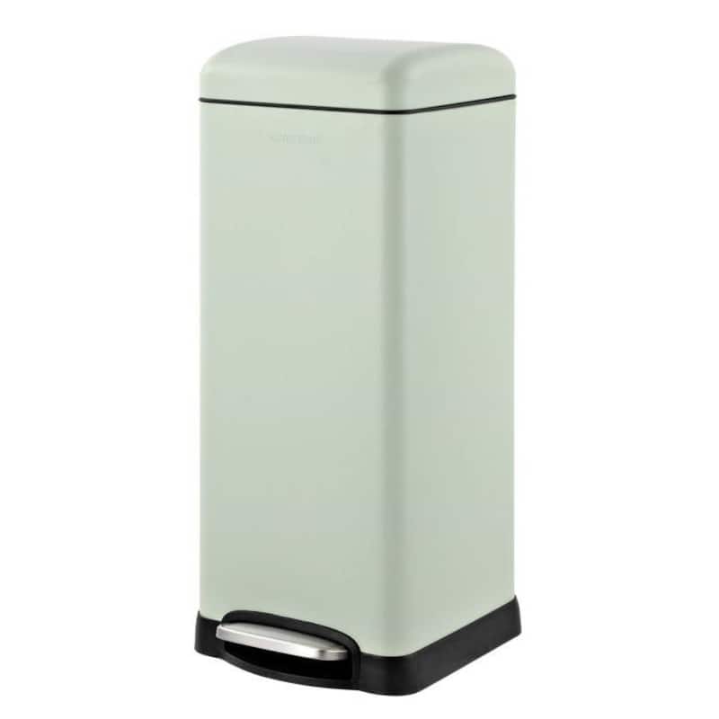 Stainless Steel Retro Step-On Trash Can with Liner 8 Gallon