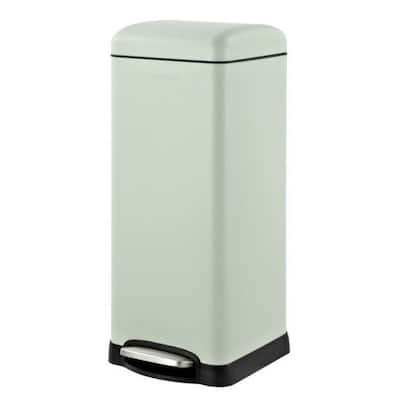 Stainless Steel Retro Step-On Trash Can with Liner 8 Gallon
