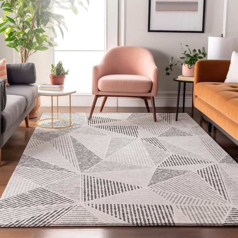 Premium Washable Super Soft Contemporary Mosaic Mayfield Rug - Gray - 2' 6" x 3' 10" - Rectangle