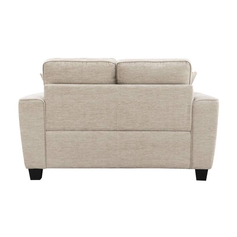 Furniture of America Maevy 3-Piece Taupe Chenille Sofa Set with Accent Pillows