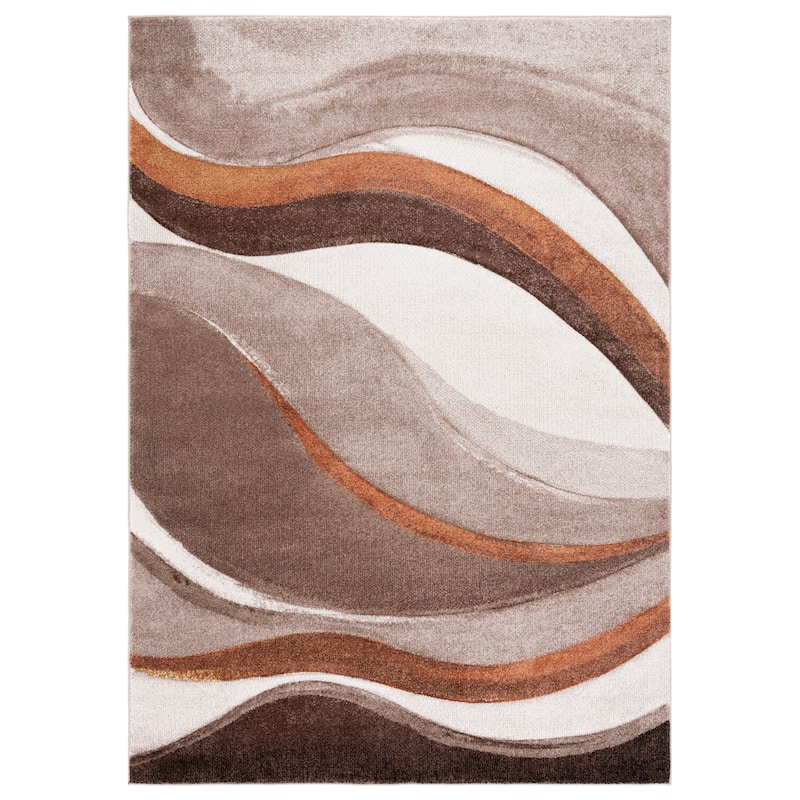 SAFAVIEH Hollywood Zohreh Mid-Century Modern Abstract Rug - 5'3" x 7'6" - Beige/Brown