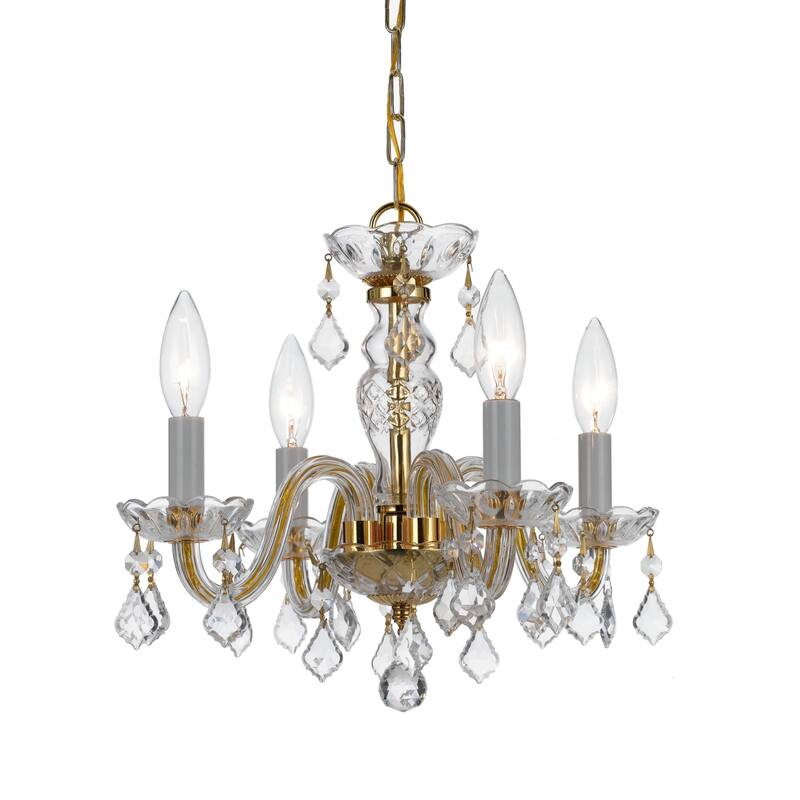Crystorama Lighting Group Traditional Crystal 4 Light 15" Wide - Polished Brass