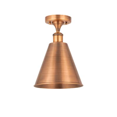Innovations Lighting Ballston Cone - 1 Light 8" Semi-Flush Mount