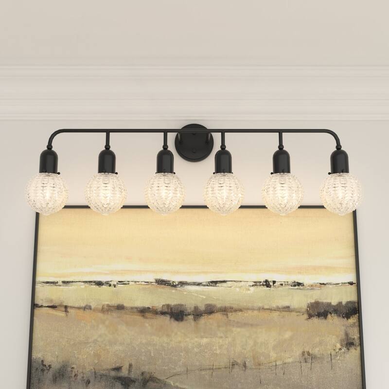 Acroma Modern 6-Light Black Bathroom Vanity Lights Over Mirror