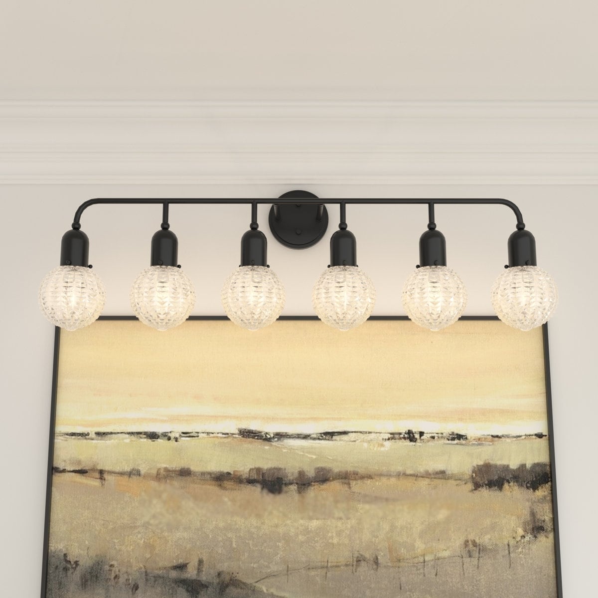Acroma Modern 6-Light Black Bathroom Vanity Lights Over Mirror