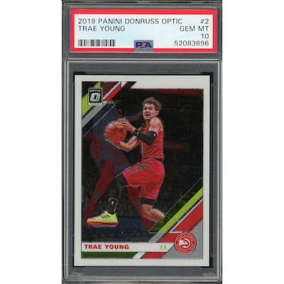 Trae Young 2019 Panini Donruss Optic Basketball Card #2 Graded PSA 10 - 8'6" x 11'6"