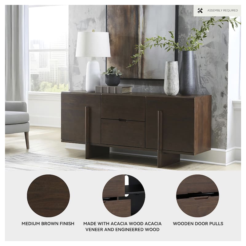 Signature Design by Ashley Kydler Brown Accent Cabinet - 63" W x 16.75" D x 28" H