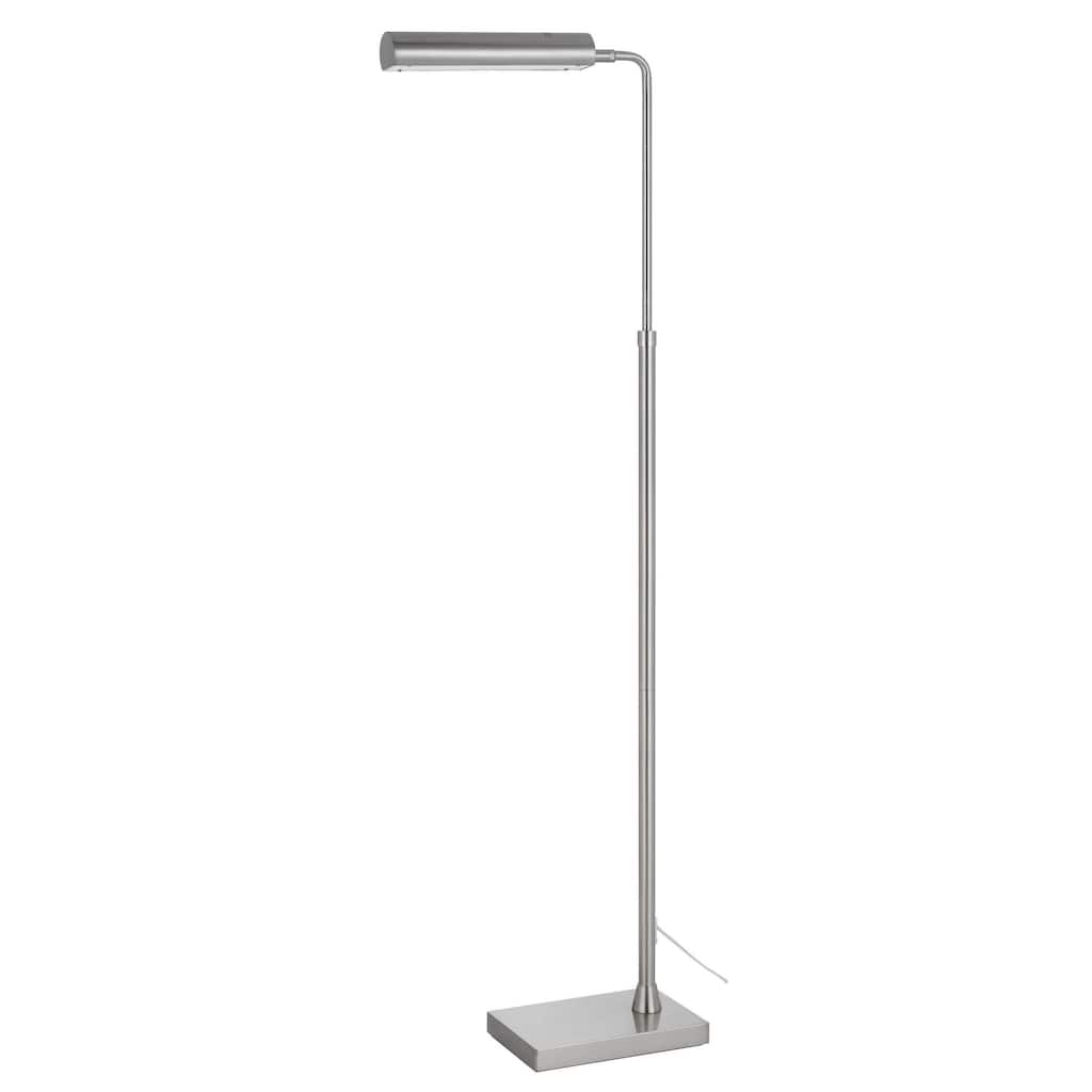 Kime 44-58 Inch Floor Lamp, Adjustable Height, LED, Brushed Steel Finish
