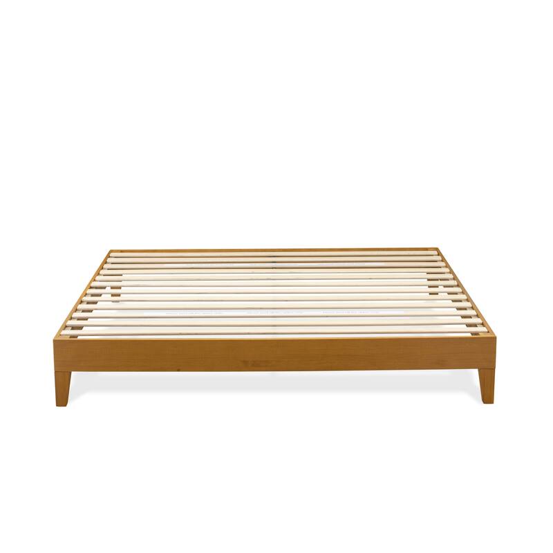 East West Furniture King Platform Bed Frame with 4 Solid Wood Legs and 2 Extra Center Legs (Bed Frame Color Options)