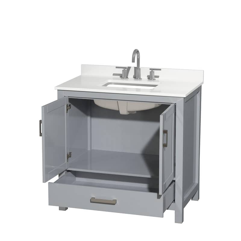 Sheffield 36-inch Single Vanity, 3 Hole Quartz Top