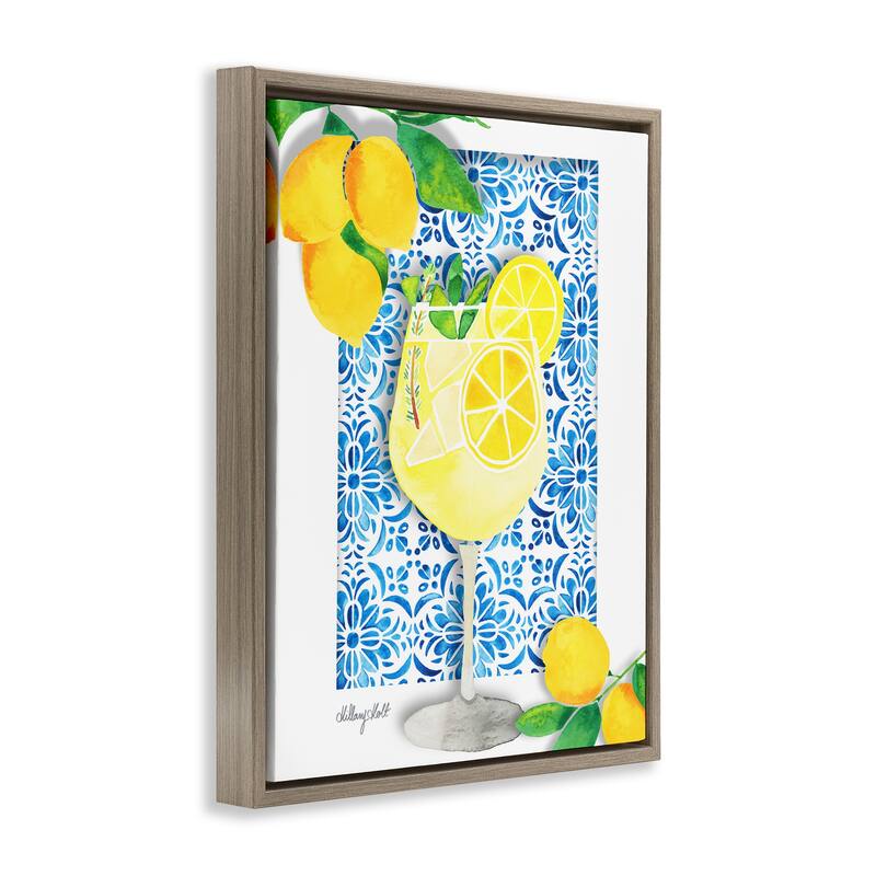 Stupell Mediterranean Limoncello Drink Framed Floater Canvas Wall Art Design By Hillary Holt