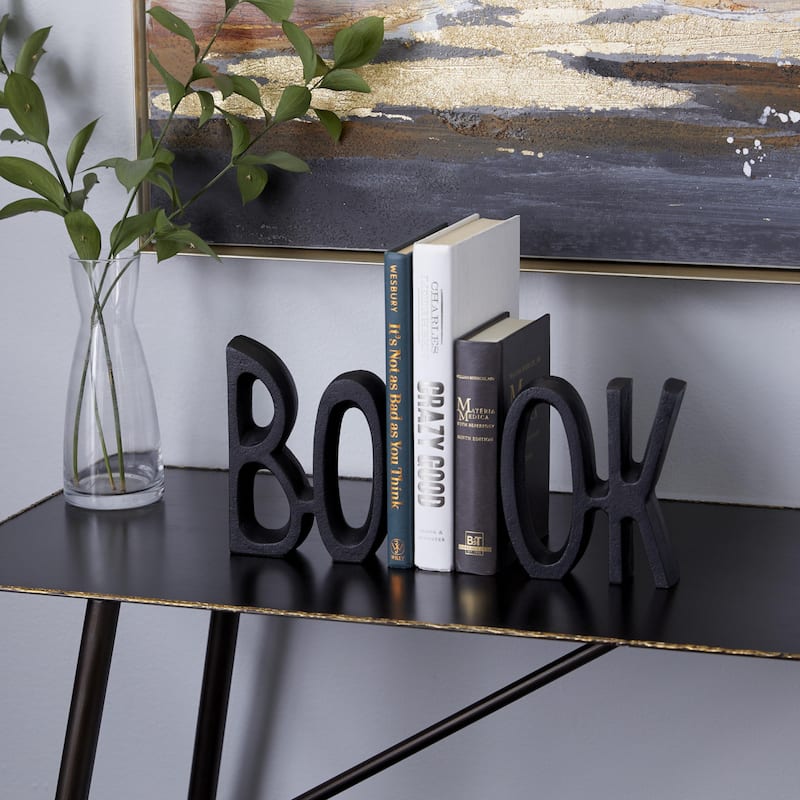 Aluminum Metal Book Bookends - Set of 2 Black - Roche River Decor