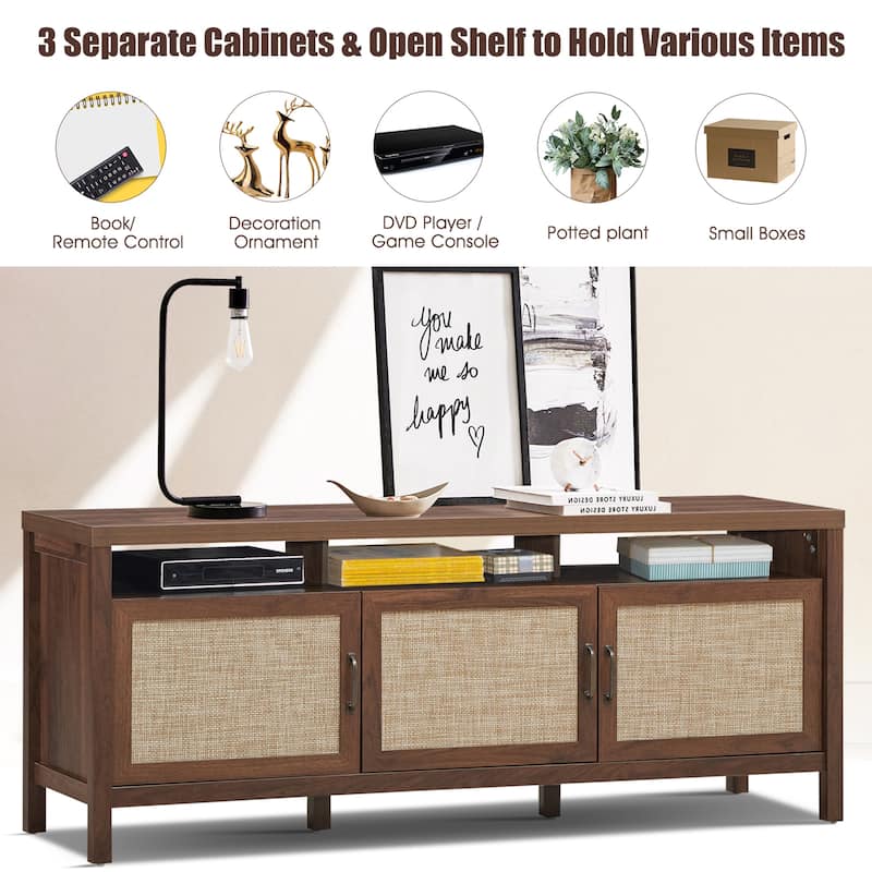 Costway TV Stand Entertainment Media Center for TV's up to 65'' w/