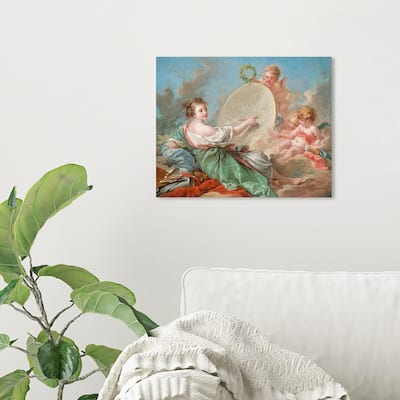 Wynwood Studio Canvas Classic Allegory of Painting by Francois Boucher Blue and Light Blue Traditional Wall Art Canvas Print