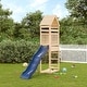 preview thumbnail 1 of 14, vidaXL Outdoor Playset Outdoor Backyard Playground Equipment for Kids Age 3-8 - 21.7" x 100" x 103.9" Brown Pine