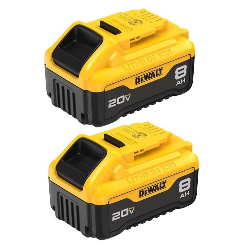 Dewalt 20V MAX XR Batteries, 8.0-Ah, 2-Pack - Yellow - Li-Ion