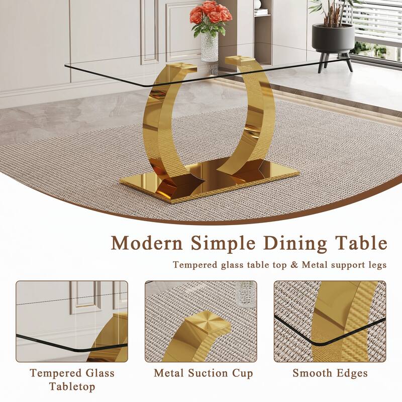 Transparent Glass Dining Table