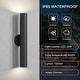 preview thumbnail 13 of 28, LamQee Modern Black Aluminum Cylinder LED Outdoor Wall Lights