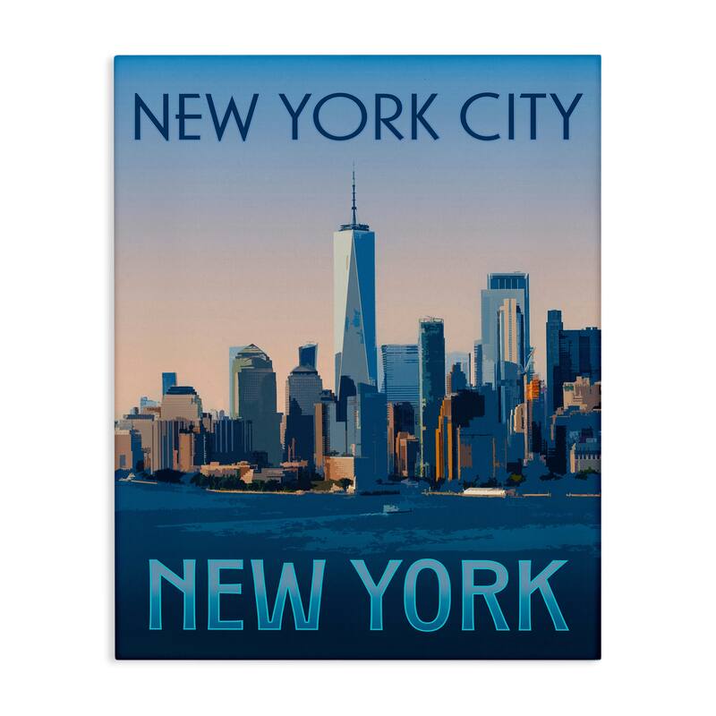 Stupell New York Landmark Skyline Canvas Wall Art Design By Victoria Barnes - 30 x 40