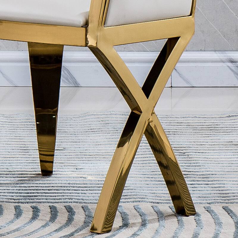 Leatherette Unique Design Backrest Dining Chair