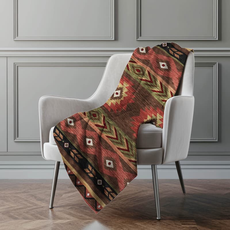 Premium Machine Washable ASB178 Southwest Tribal Sherpa Throw Blanket
