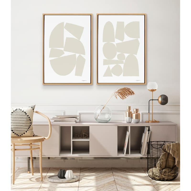 Kate and Laurel Sylvie II Neutral Framed Canvas by Statement Goods