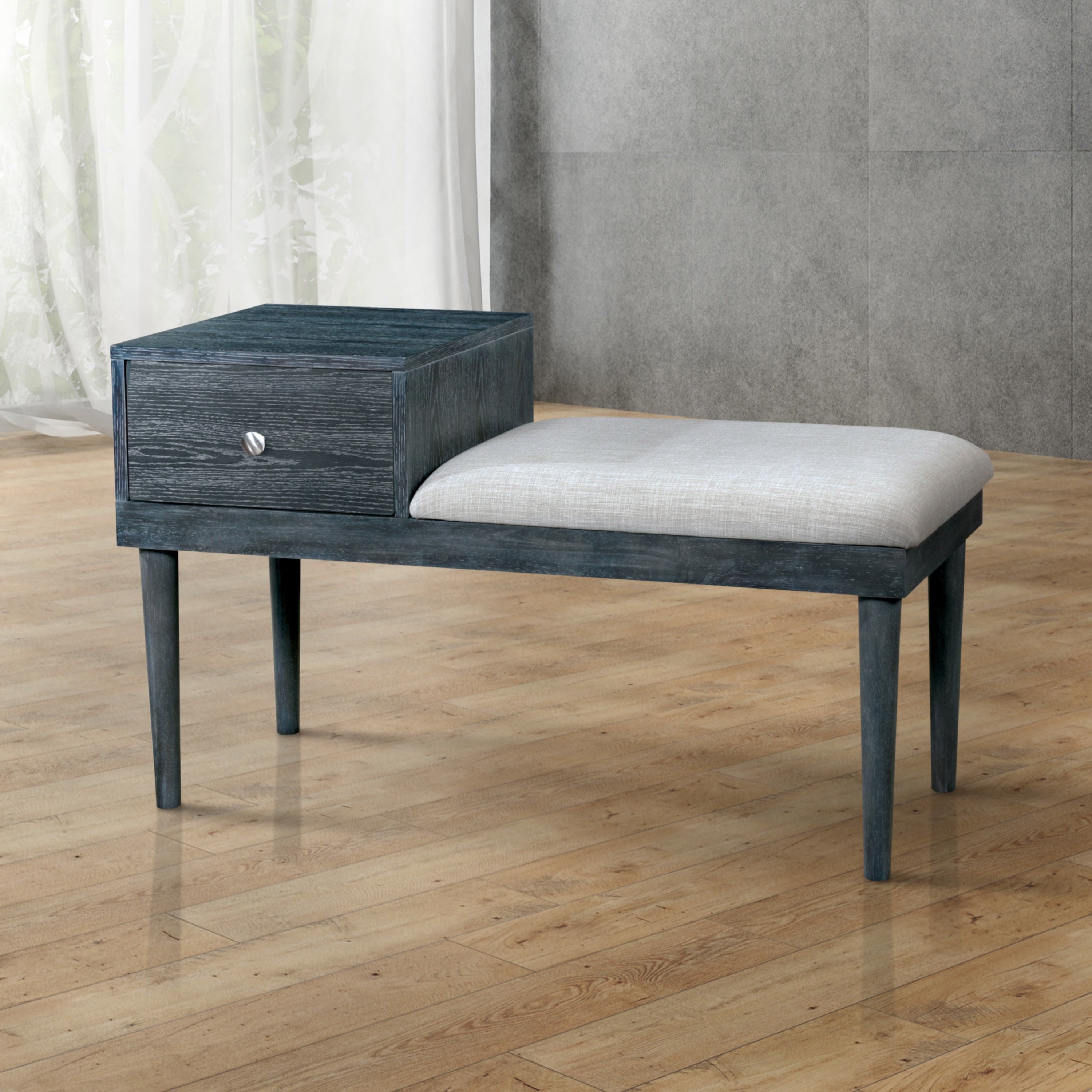Gray accent sales bench